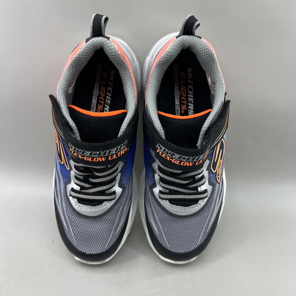 Skechers S-Lights Flex-Glow Ultra Shoes Youth Size 1 Black Gray LED Sneakers - Picture 5 of 9